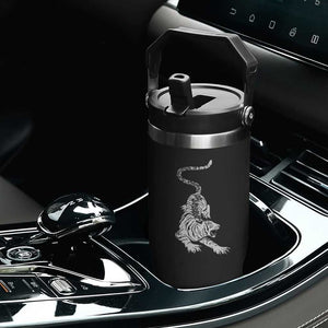 Fierce Anti Trump Tiger Graphic Flip Straw Tumbler No Kings No Fascists 8647 TS12 Print Your Wear