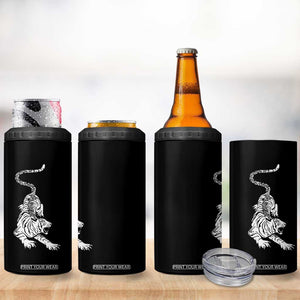 Fierce Anti Trump Tiger Graphic 4 in 1 Can Cooler Tumbler No Kings No Fascists 8647 TS12 Print Your Wear
