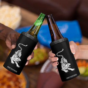 Fierce Anti Trump Tiger Graphic 4 in 1 Can Cooler Tumbler No Kings No Fascists 8647 TS12 Print Your Wear