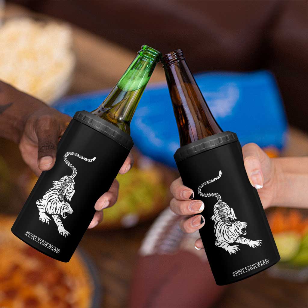 Fierce Anti Trump Tiger Graphic 4 in 1 Can Cooler Tumbler No Kings No Fascists 8647 TS12 Print Your Wear