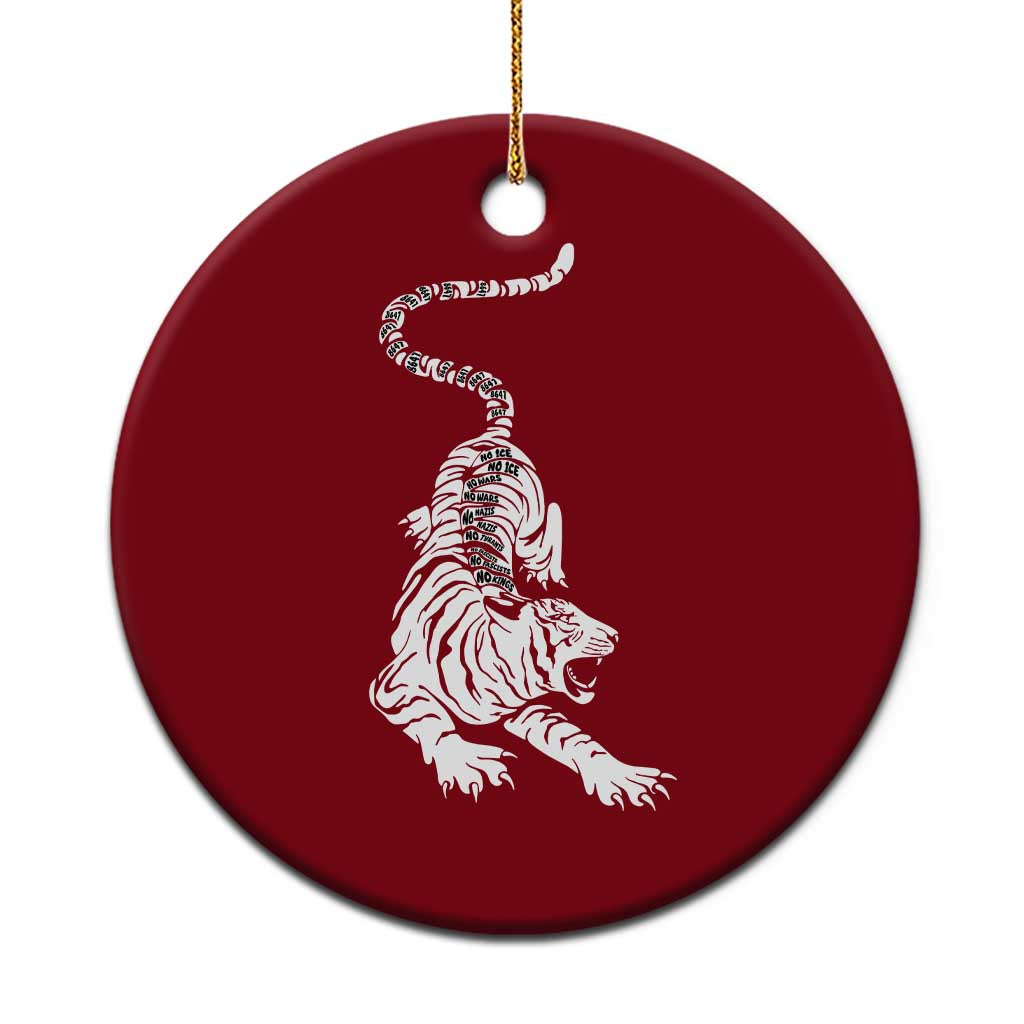 Fierce Anti Trump Tiger Graphic Ceramic Ornament No Kings No Fascists 8647 TS12 1pc Red Print Your Wear