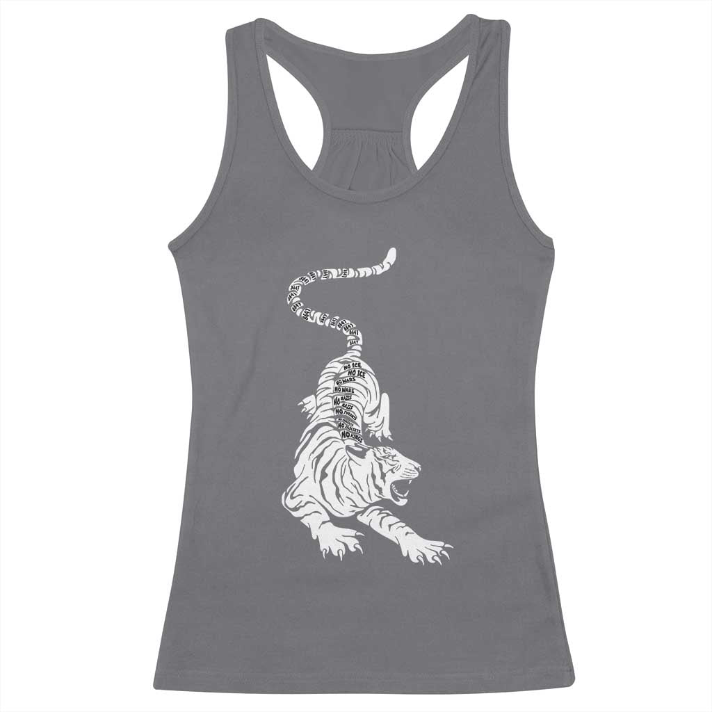 Fierce Anti Trump Tiger Graphic Racerback Tank Top No Kings No Fascists 8647 TS12 Charcoal Print Your Wear