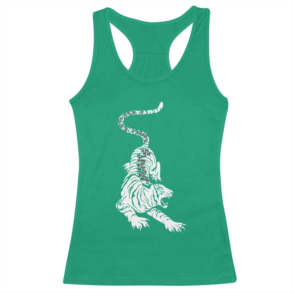 Fierce Anti Trump Tiger Graphic Racerback Tank Top No Kings No Fascists 8647 TS12 Irish Green Print Your Wear