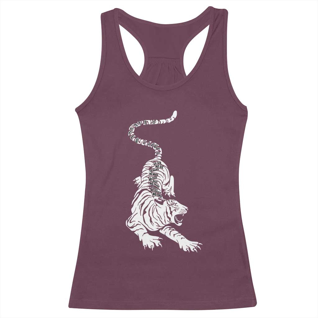 Fierce Anti Trump Tiger Graphic Racerback Tank Top No Kings No Fascists 8647 TS12 Maroon Print Your Wear