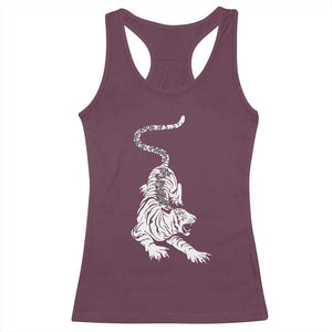 Fierce Anti Trump Tiger Graphic Racerback Tank Top No Kings No Fascists 8647 TS12 Maroon Print Your Wear