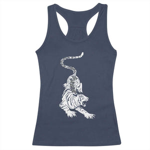 Fierce Anti Trump Tiger Graphic Racerback Tank Top No Kings No Fascists 8647 TS12 Navy Print Your Wear