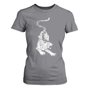Fierce Anti Trump Tiger Graphic T Shirt For Women No Kings No Fascists 8647 TS12 Charcoal Print Your Wear
