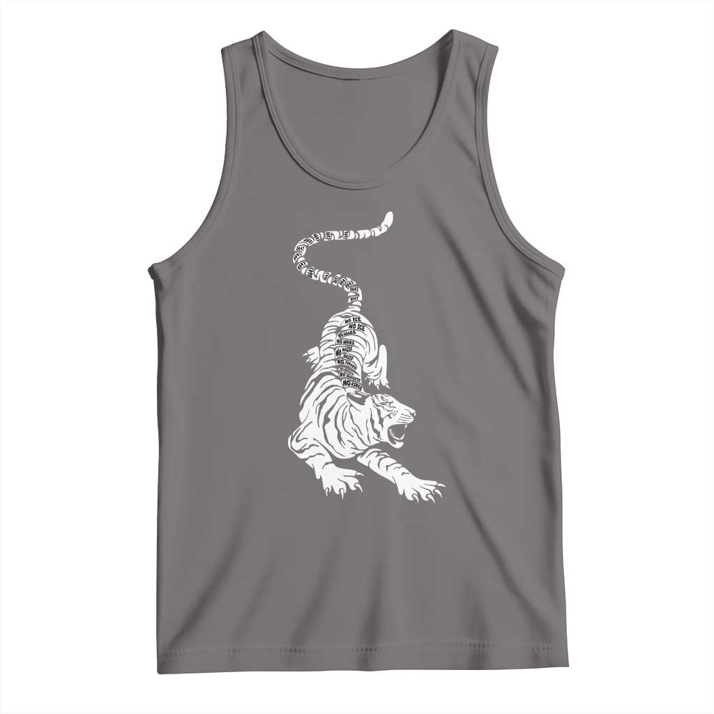 Fierce Anti Trump Tiger Graphic Tank Top No Kings No Fascists 8647 TS12 Deep Heather Print Your Wear