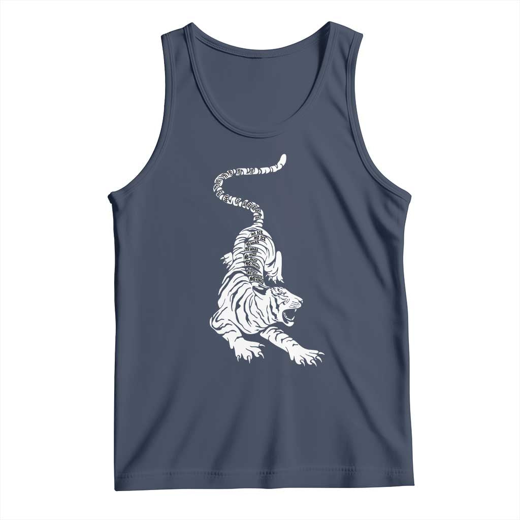 Fierce Anti Trump Tiger Graphic Tank Top No Kings No Fascists 8647 TS12 Navy Print Your Wear