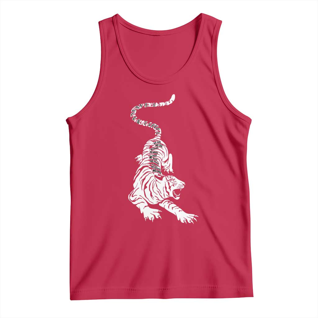 Fierce Anti Trump Tiger Graphic Tank Top No Kings No Fascists 8647 TS12 Red Print Your Wear