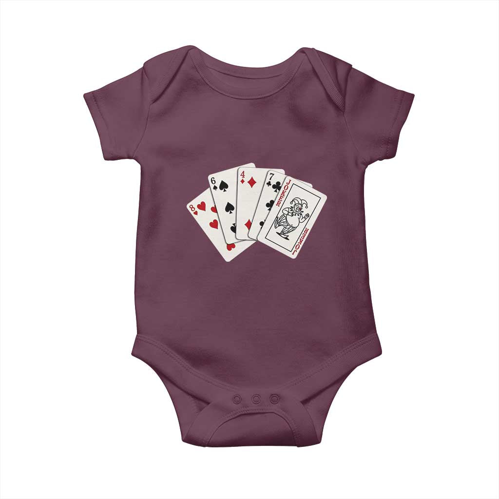 8647 Protest Playing Cards Baby Onesie Liberal Activist Anti Trump Graphic TS12 Maroon Print Your Wear
