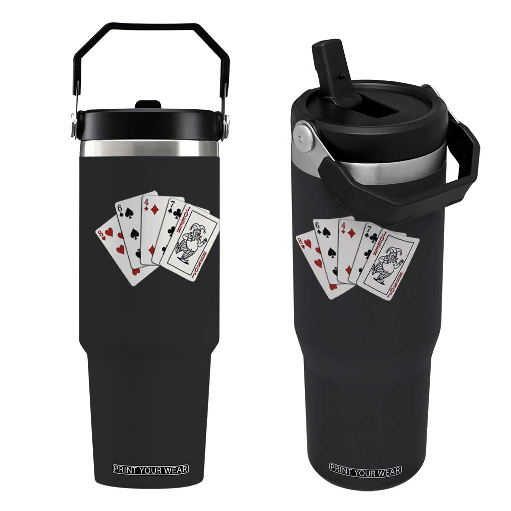 8647 Protest Playing Cards Flip Straw Tumbler Liberal Activist Anti Trump Graphic TS12 One Size: 30 oz Black Print Your Wear