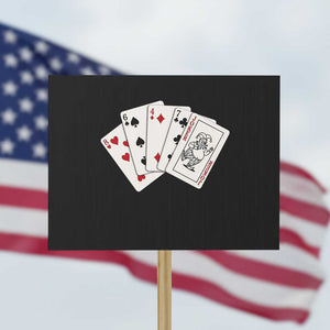 8647 Protest Playing Cards Protest Sign Liberal Activist Anti Trump Graphic TS12 Horizontal 18" × 24" Black Print Your Wear