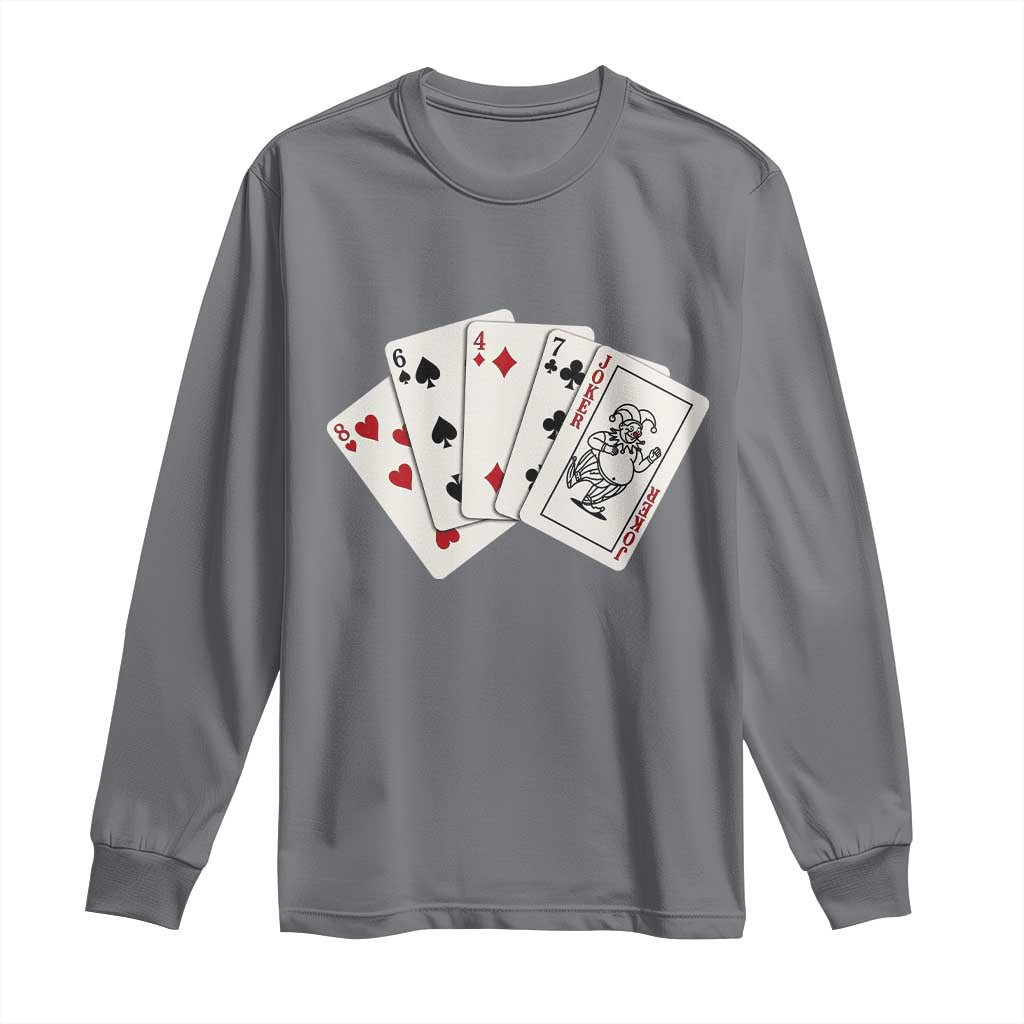 8647 Protest Playing Cards Long Sleeve Shirt Liberal Activist Anti Trump Graphic TS12 Charcoal Print Your Wear