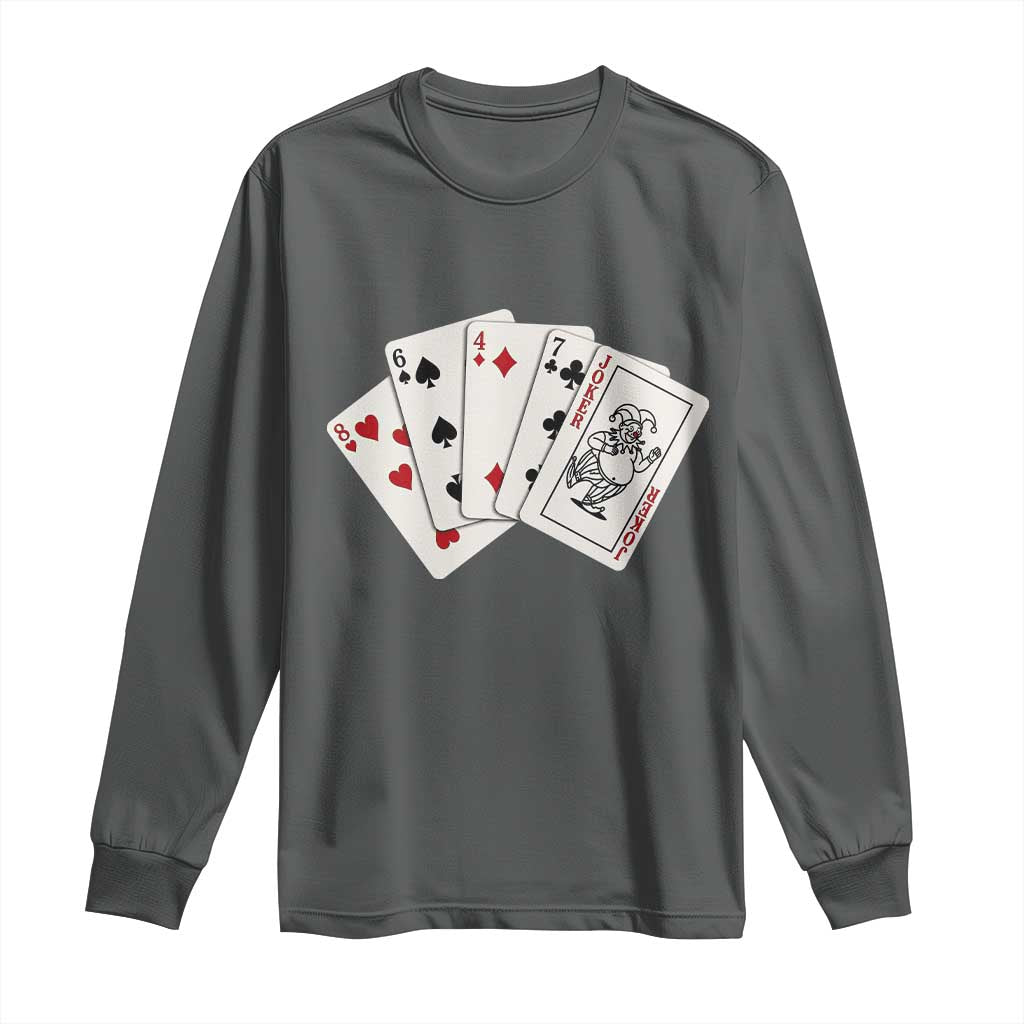 8647 Protest Playing Cards Long Sleeve Shirt Liberal Activist Anti Trump Graphic TS12 Dark Heather Print Your Wear
