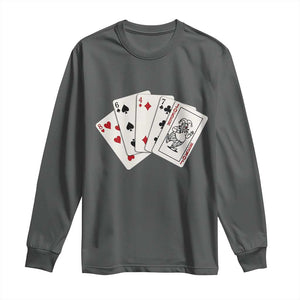 8647 Protest Playing Cards Long Sleeve Shirt Liberal Activist Anti Trump Graphic TS12 Dark Heather Print Your Wear