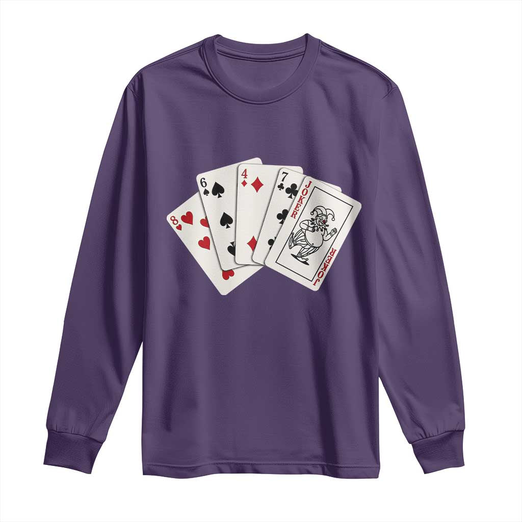 8647 Protest Playing Cards Long Sleeve Shirt Liberal Activist Anti Trump Graphic TS12 Purple Print Your Wear