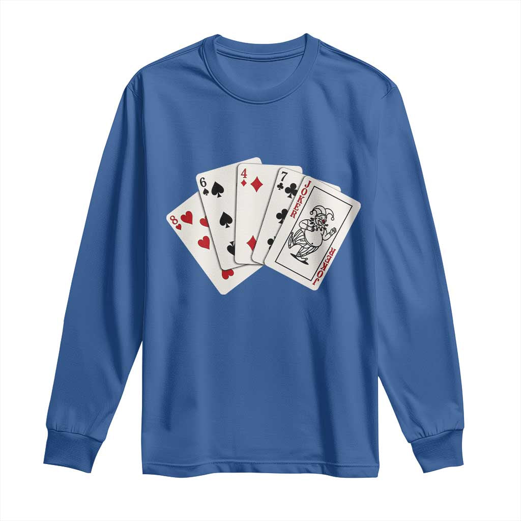 8647 Protest Playing Cards Long Sleeve Shirt Liberal Activist Anti Trump Graphic TS12 Royal Blue Print Your Wear