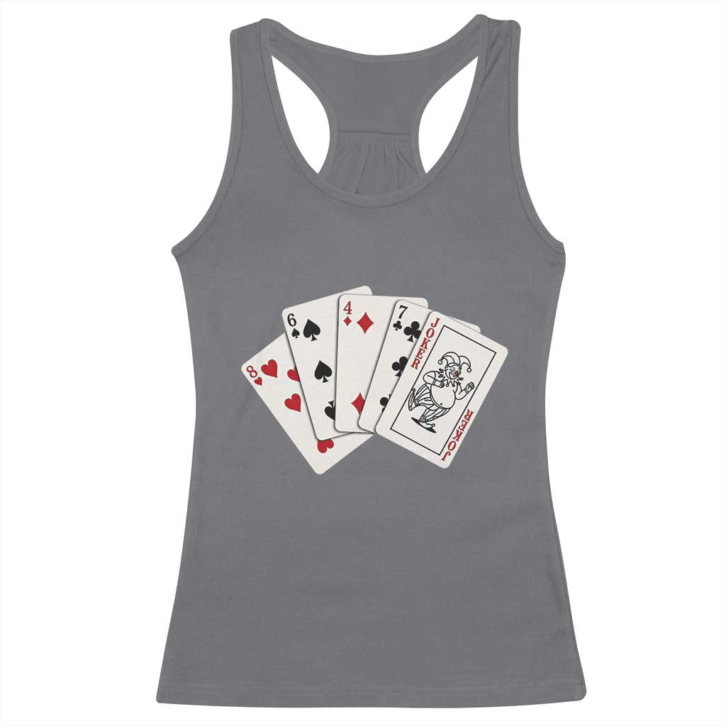 8647 Protest Playing Cards Racerback Tank Top Liberal Activist Anti Trump Graphic TS12 Charcoal Print Your Wear