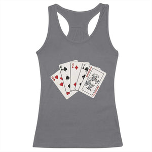 8647 Protest Playing Cards Racerback Tank Top Liberal Activist Anti Trump Graphic TS12 Charcoal Print Your Wear