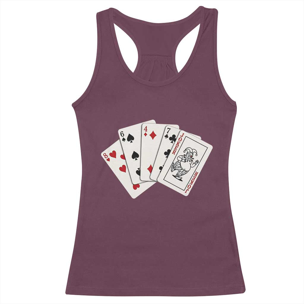 8647 Protest Playing Cards Racerback Tank Top Liberal Activist Anti Trump Graphic TS12 Maroon Print Your Wear