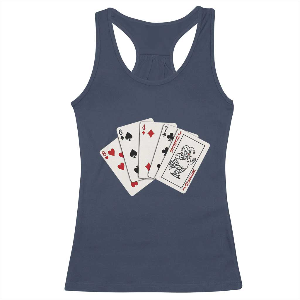 8647 Protest Playing Cards Racerback Tank Top Liberal Activist Anti Trump Graphic TS12 Navy Print Your Wear