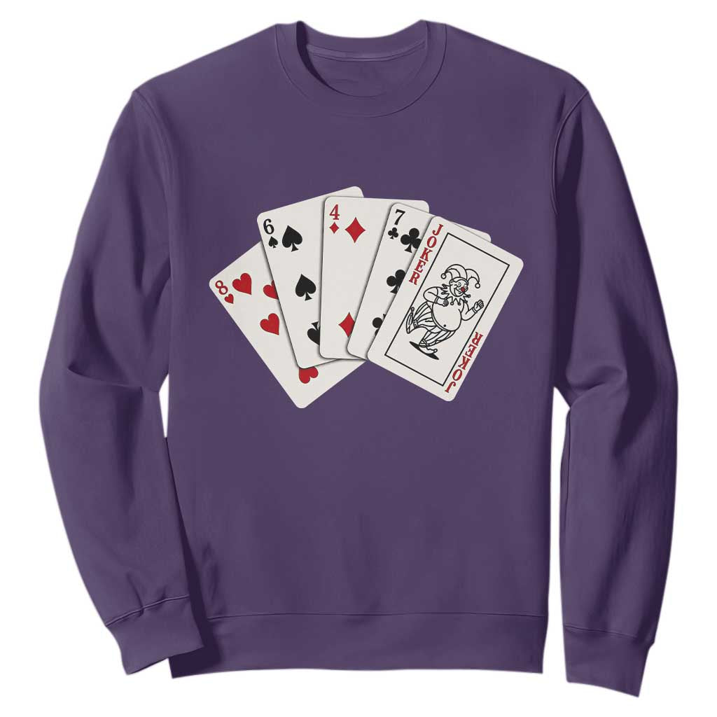 8647 Protest Playing Cards Sweatshirt Liberal Activist Anti Trump Graphic TS12 Purple Print Your Wear