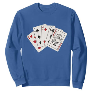 8647 Protest Playing Cards Sweatshirt Liberal Activist Anti Trump Graphic TS12 Royal Blue Print Your Wear
