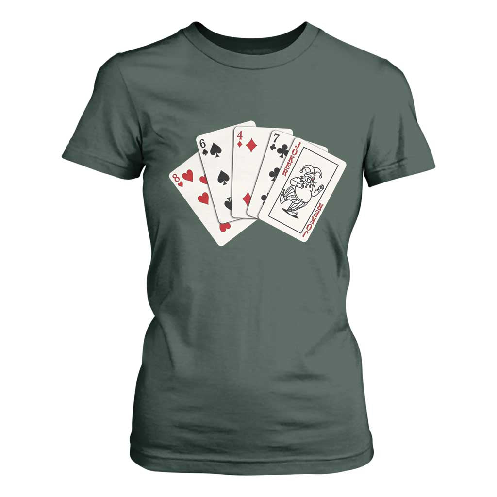 8647 Protest Playing Cards T Shirt For Women Liberal Activist Anti Trump Graphic TS12 Dark Forest Green Print Your Wear