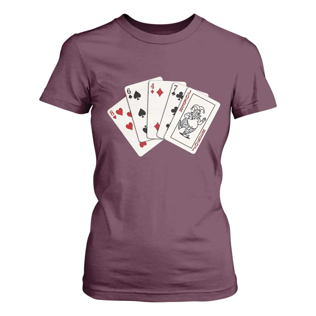 8647 Protest Playing Cards T Shirt For Women Liberal Activist Anti Trump Graphic TS12 Maroon Print Your Wear
