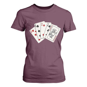 8647 Protest Playing Cards T Shirt For Women Liberal Activist Anti Trump Graphic TS12 Maroon Print Your Wear