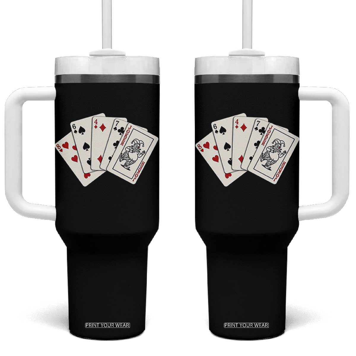 8647 Protest Playing Cards Tumbler With Handle Liberal Activist Anti Trump Graphic TS12 One Size: 40 oz Black Print Your Wear