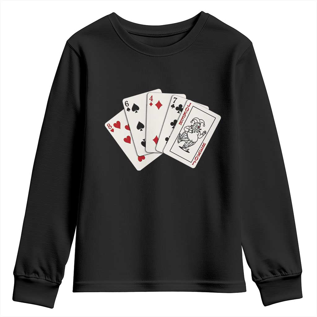 8647 Protest Playing Cards Youth Sweatshirt Liberal Activist Anti Trump Graphic TS12 Black Print Your Wear