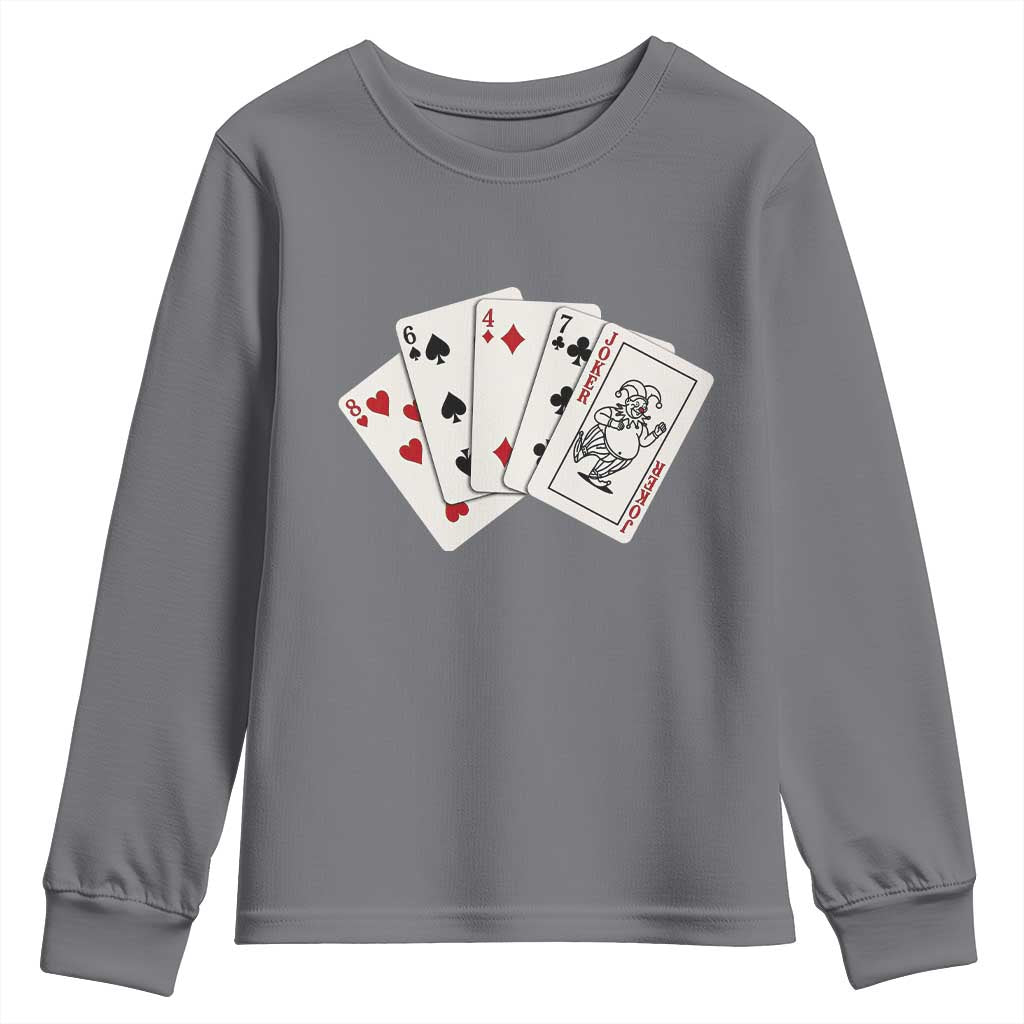 8647 Protest Playing Cards Youth Sweatshirt Liberal Activist Anti Trump Graphic TS12 Charcoal Print Your Wear