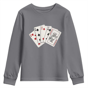 8647 Protest Playing Cards Youth Sweatshirt Liberal Activist Anti Trump Graphic TS12 Charcoal Print Your Wear
