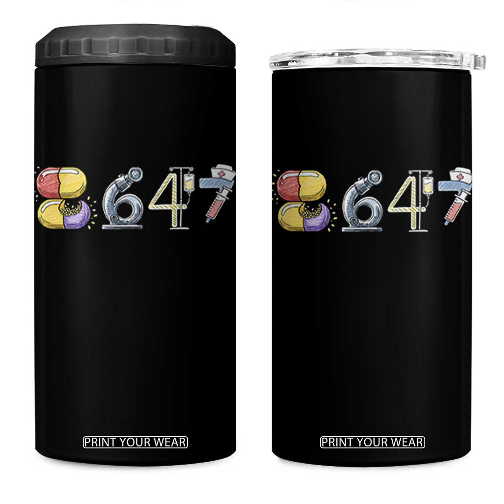 8647 Medical Professions Resist Graphic 4 in 1 Can Cooler Tumbler Healthcare Worker Freedom TS12 One Size: 16 oz Black Print Your Wear