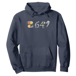8647 Medical Professions Resist Graphic Hoodie Healthcare Worker Freedom TS12 Navy Print Your Wear