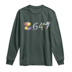 8647 Medical Professions Resist Graphic Long Sleeve Shirt Healthcare Worker Freedom TS12 Dark Forest Green Print Your Wear