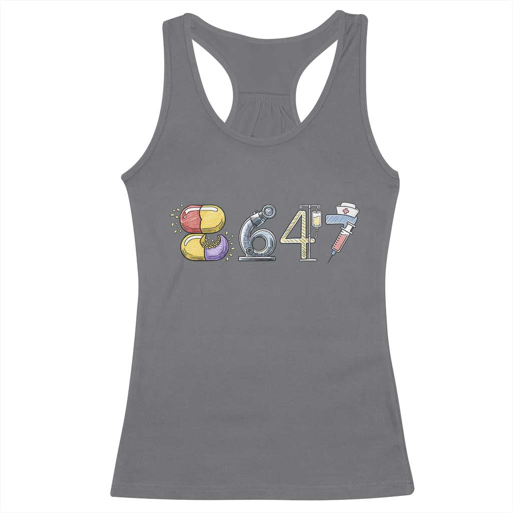8647 Medical Professions Resist Graphic Racerback Tank Top Healthcare Worker Freedom TS12 Charcoal Print Your Wear