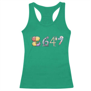 8647 Medical Professions Resist Graphic Racerback Tank Top Healthcare Worker Freedom TS12 Irish Green Print Your Wear