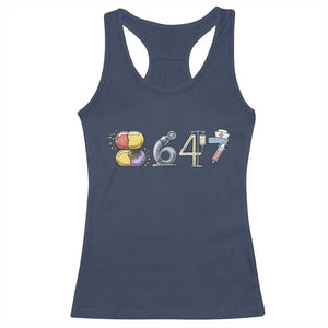 8647 Medical Professions Resist Graphic Racerback Tank Top Healthcare Worker Freedom TS12 Navy Print Your Wear