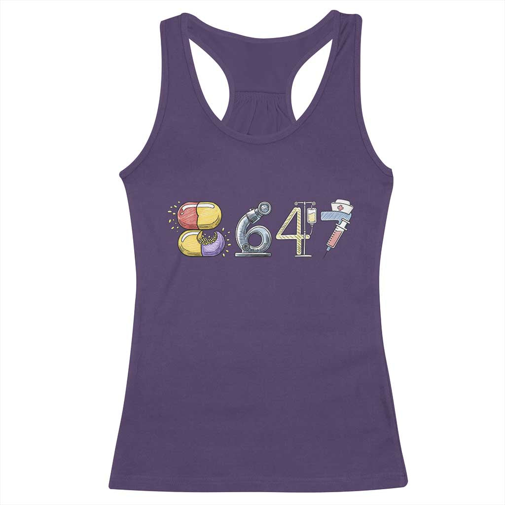 8647 Medical Professions Resist Graphic Racerback Tank Top Healthcare Worker Freedom TS12 Purple Print Your Wear