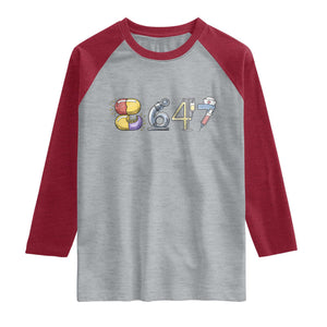 8647 Medical Professions Resist Graphic Raglan Shirt Healthcare Worker Freedom TS12 Heather Gray Heather Red Print Your Wear