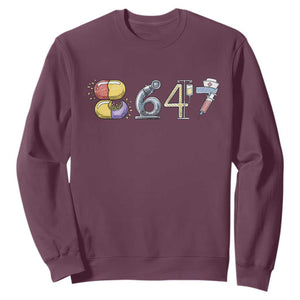 8647 Medical Professions Resist Graphic Sweatshirt Healthcare Worker Freedom TS12 Maroon Print Your Wear