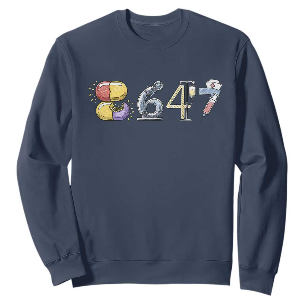 8647 Medical Professions Resist Graphic Sweatshirt Healthcare Worker Freedom TS12 Navy Print Your Wear