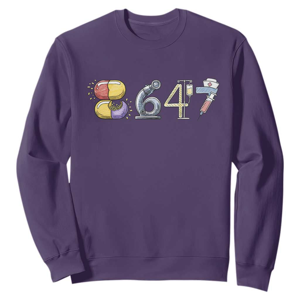 8647 Medical Professions Resist Graphic Sweatshirt Healthcare Worker Freedom TS12 Purple Print Your Wear
