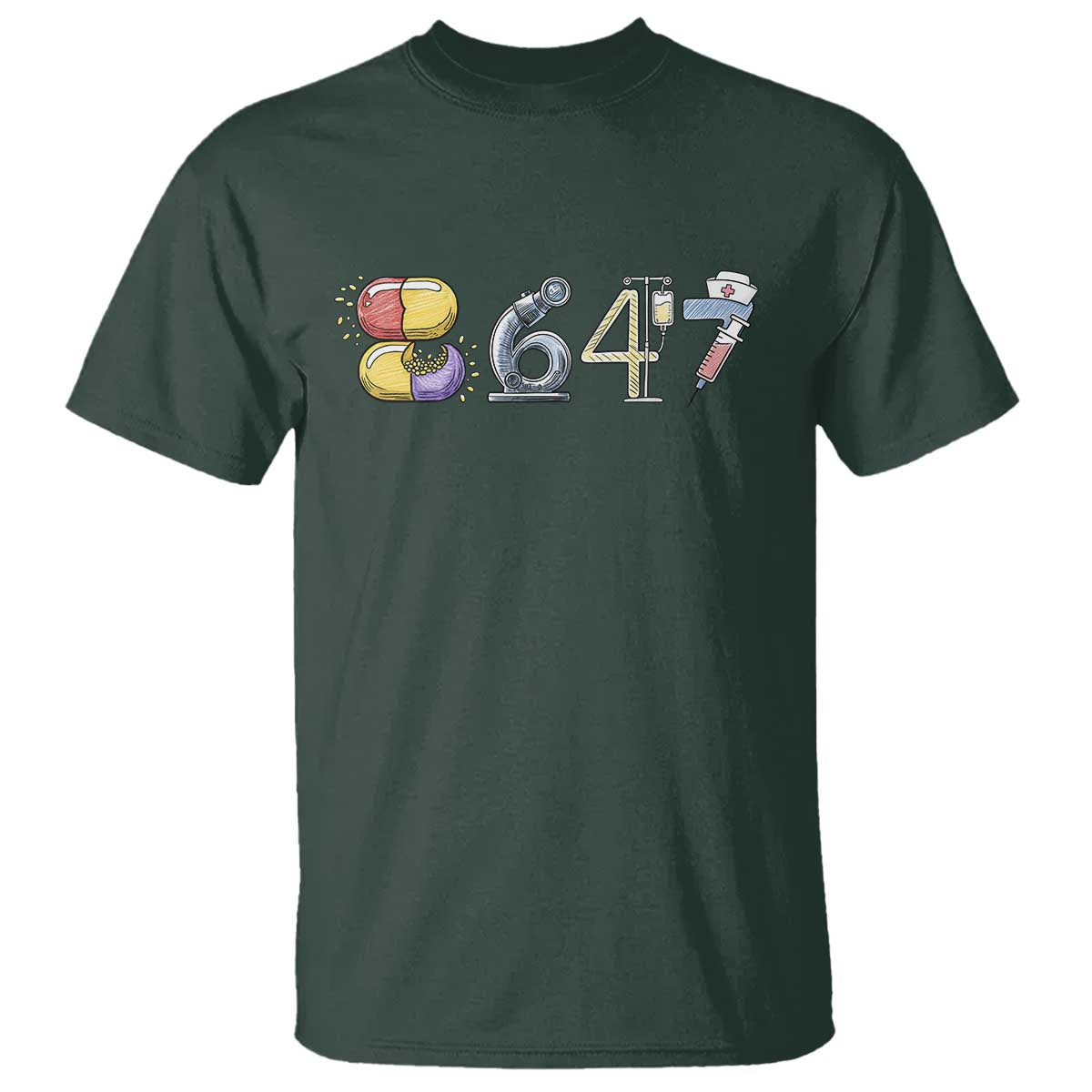 8647 Medical Professions Resist Graphic T Shirt Healthcare Worker Freedom TS12 Dark Forest Green Print Your Wear