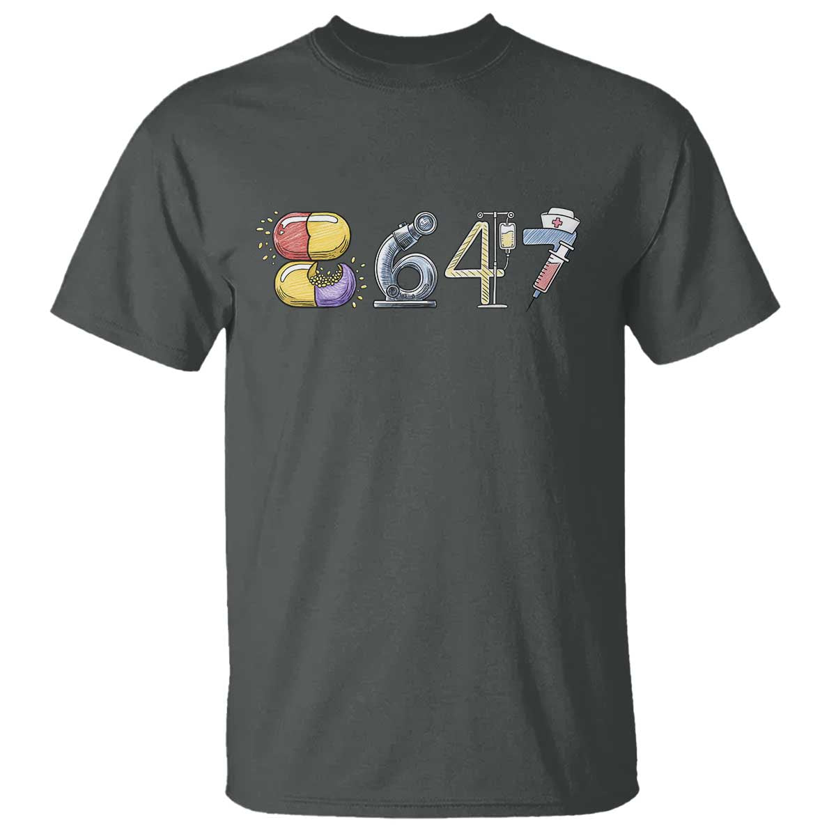8647 Medical Professions Resist Graphic T Shirt Healthcare Worker Freedom TS12 Dark Heather Print Your Wear