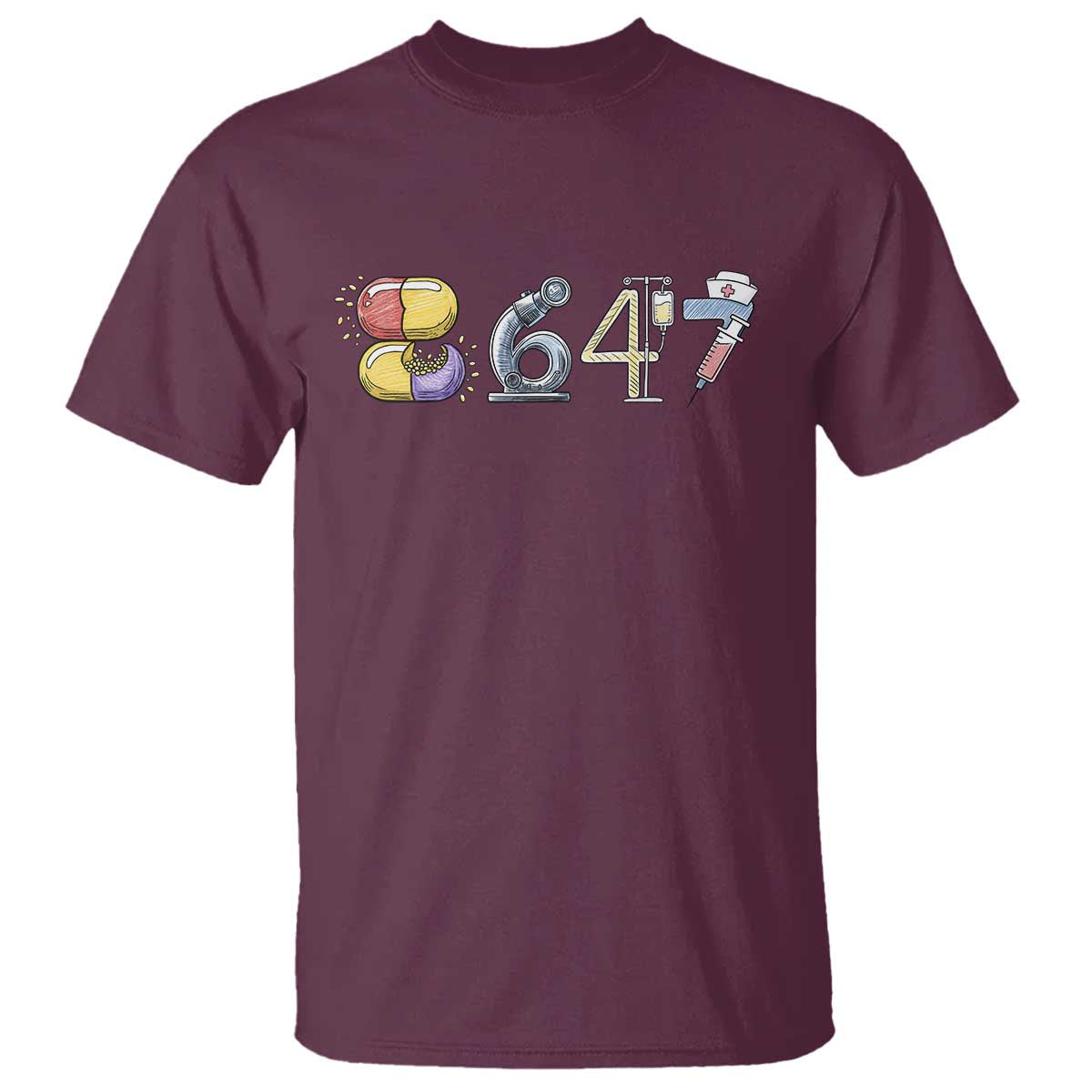 8647 Medical Professions Resist Graphic T Shirt Healthcare Worker Freedom TS12 Maroon Print Your Wear