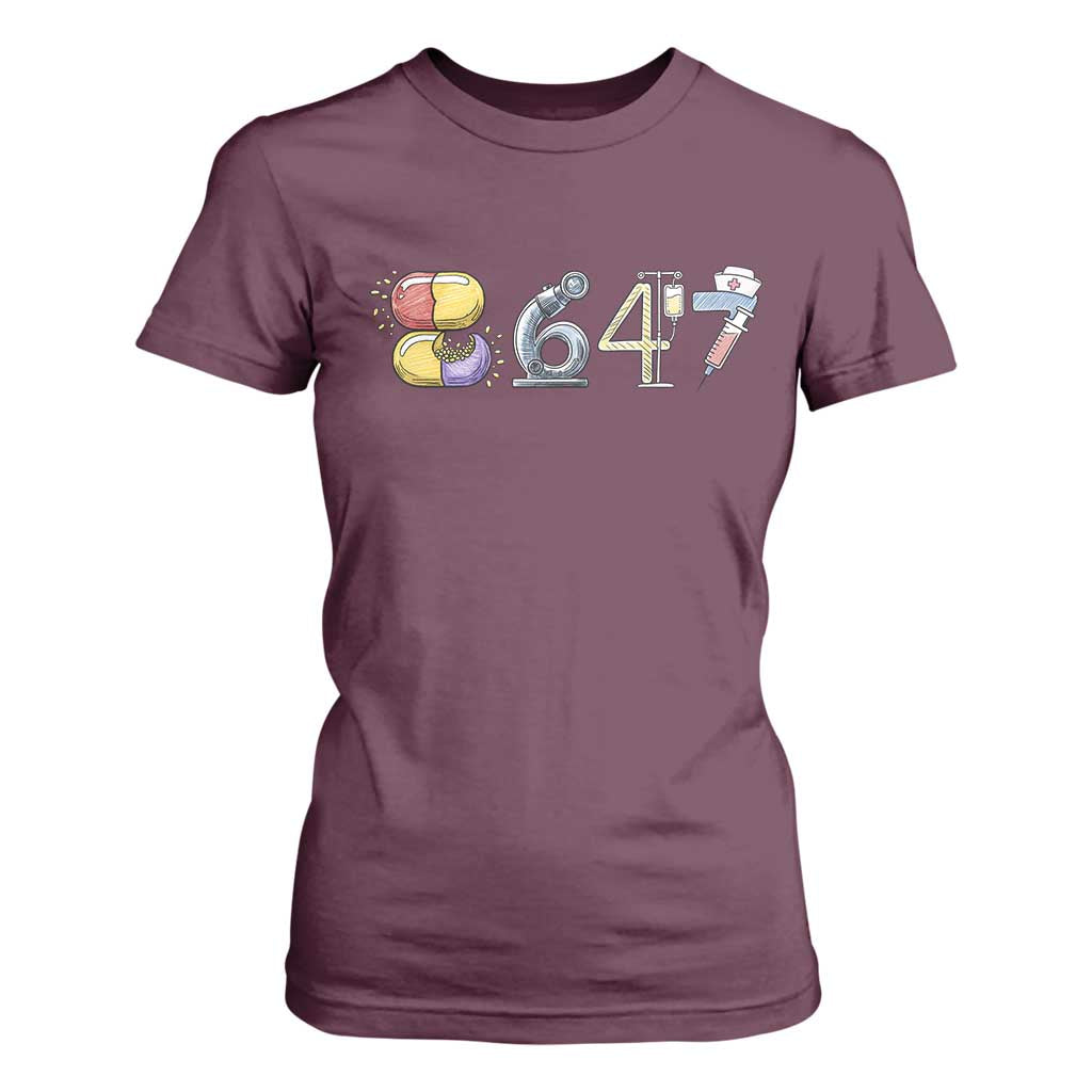 8647 Medical Professions Resist Graphic T Shirt For Women Healthcare Worker Freedom TS12 Maroon Print Your Wear